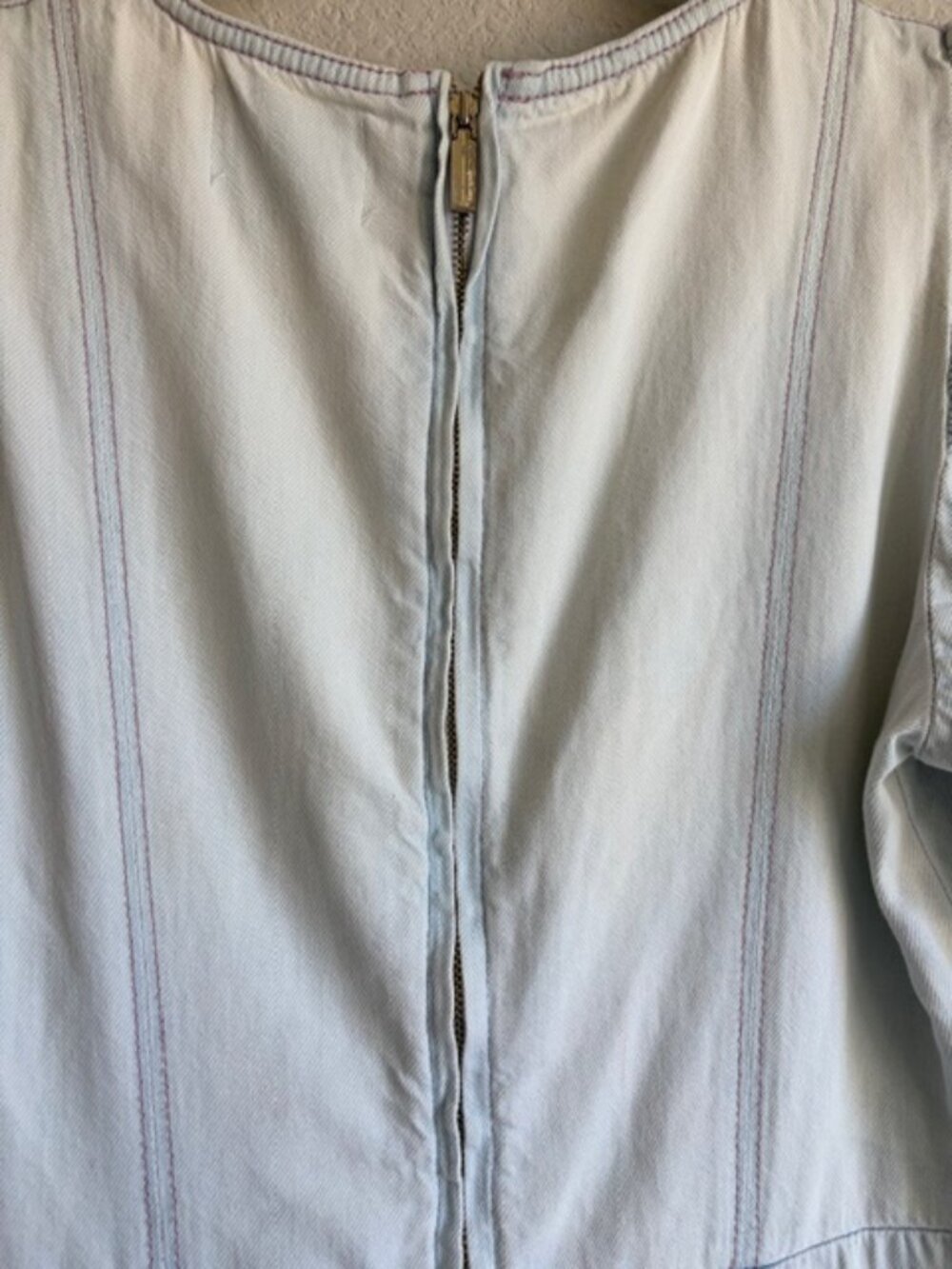 Kate Spade Dress size 4 Light Indigo Denim Faux Wrap Fit Flare CottageCore - Picture 5 of 10